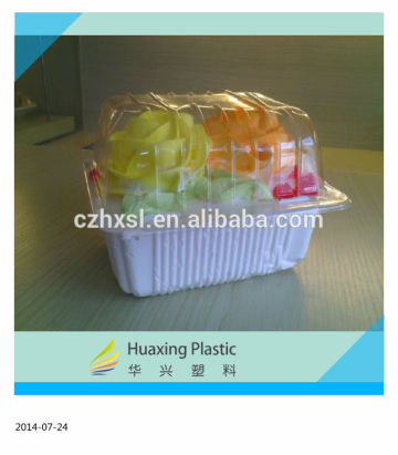 PET clear plastic food tray with lids