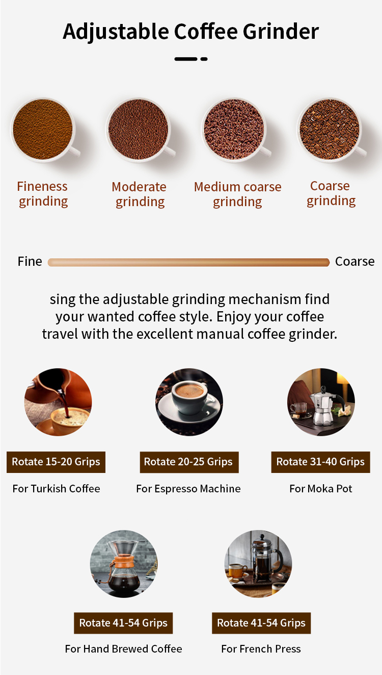 High Quality Manual Coffee Grinder Portable Coffee Grinding Machine Manual Coffee Grinder Conical Burr Mill