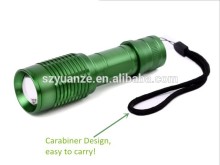 green led hunting flashlight Rechargeable Flashlight with carabiner