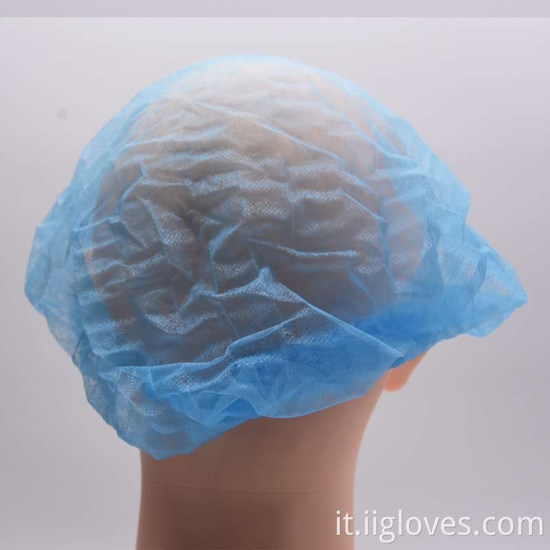 Tappo a clip a strisce non tessuto bouffant copricapo blu antipolta blu non tessuto