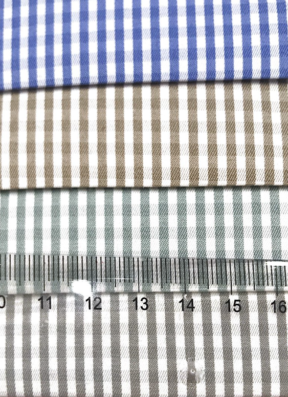 Polyester cotton plaid shirt fabric