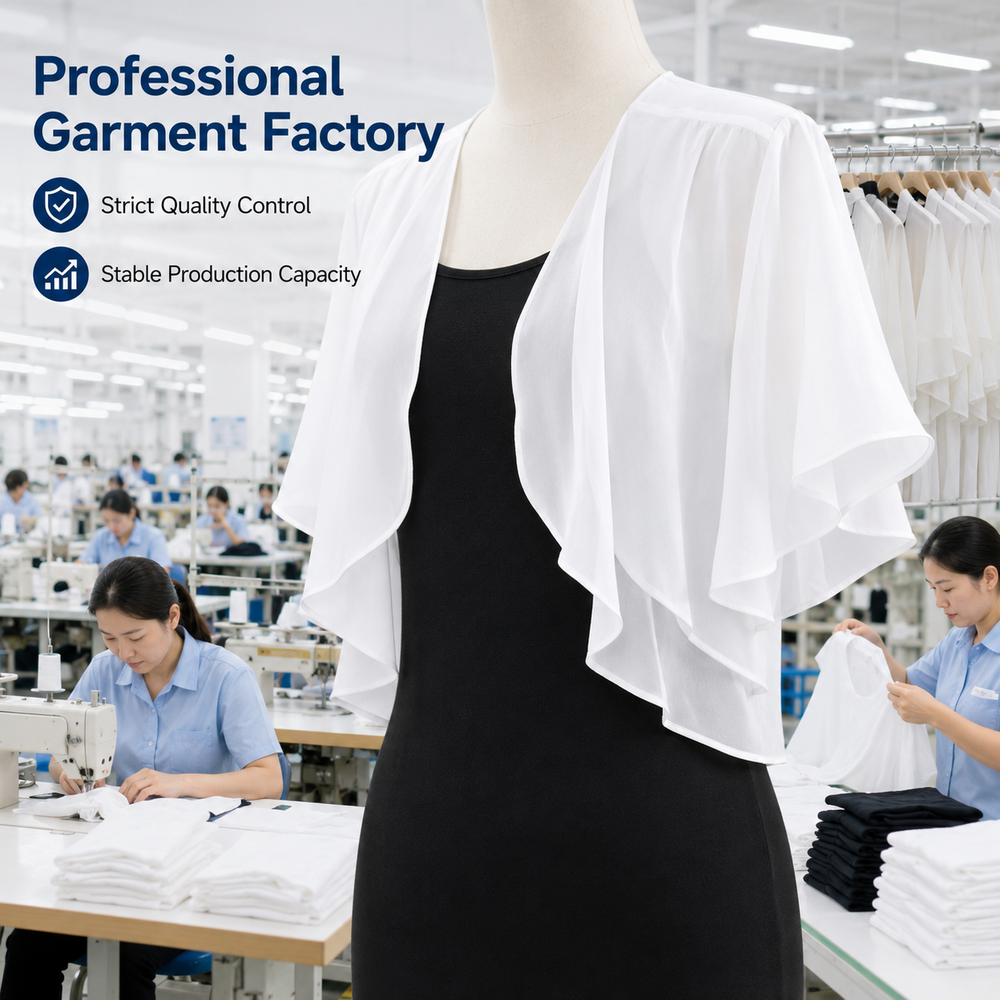 Легкий шифоновый кардиган с короткими развевающимися рукавами Lightweight Chiffon Short Flutter Sleeve Cardigan