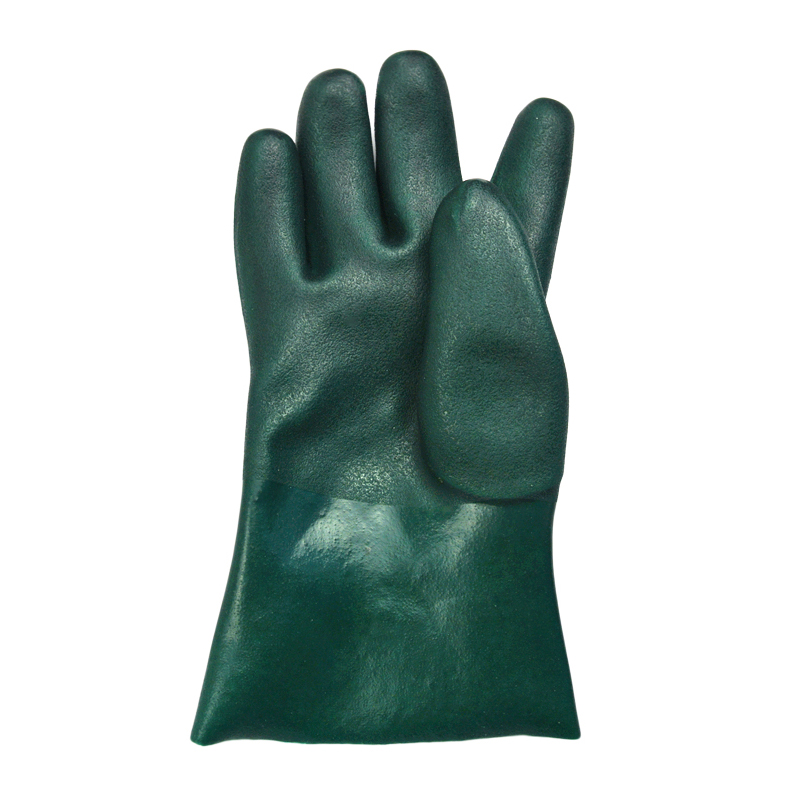 11inch Green Double dipped pvc gloves