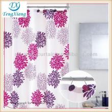 fuchsia flower designer plastic shower curtain rings