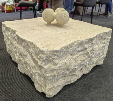 Nordic Modern Square Travertine Coffee Table