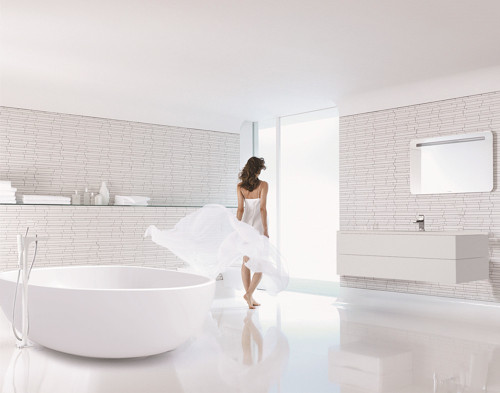 Solid surface Round Indoor White Acrylic Corner Bathtub