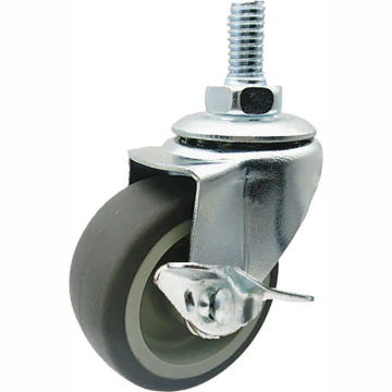 Light Duty Threaded Stem Side Brake TPR Casters