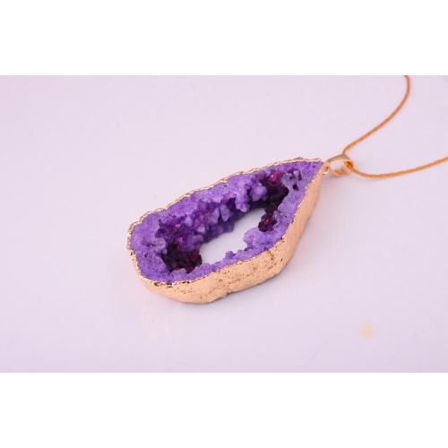 Natural Crystal Cave Pendant Jewelry Necklace