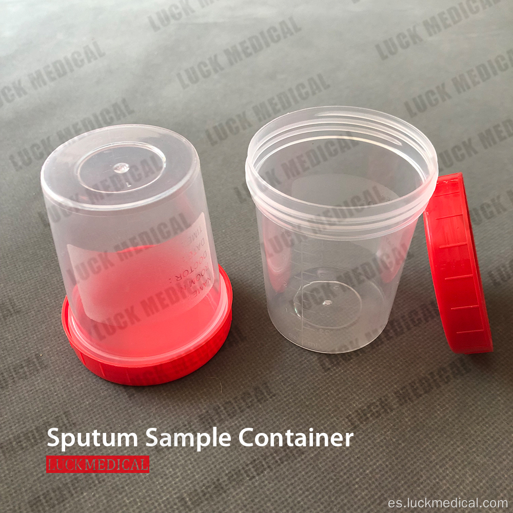 Covid Test Sputum Collection Cup con tapa