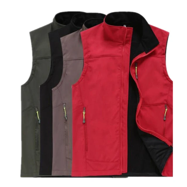 Wholesale Outdoor Spring and Winter Fleece Vest Men's Warm Windproof Sports Vest Sleeveless Jacket