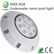 DMX RGB luz de piscina submarina nadar