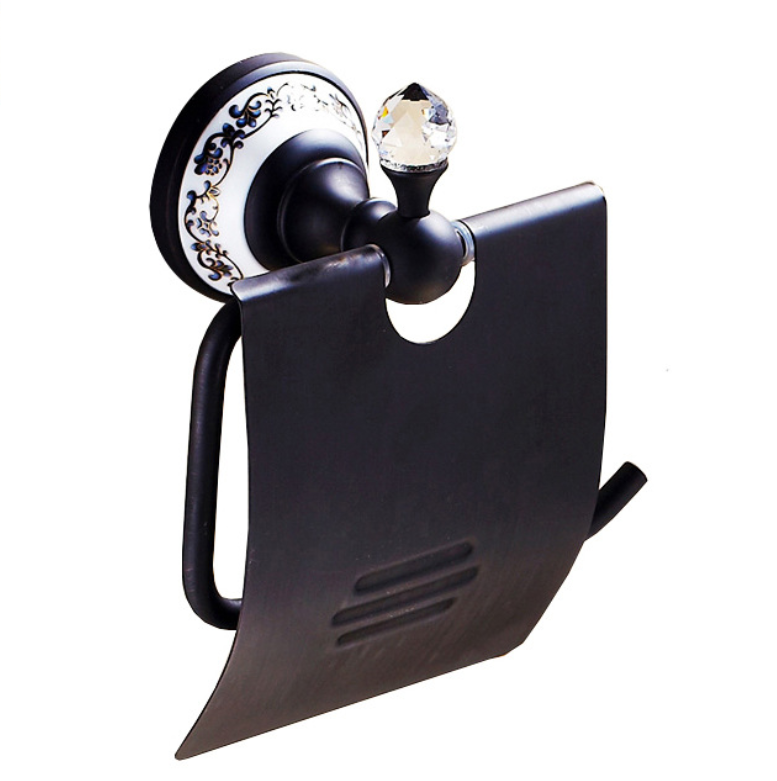 최고 판매 욕실 액세서리 교수형 수건 걸이 블랙 황동 세라믹 벽 마운트 수건 선반