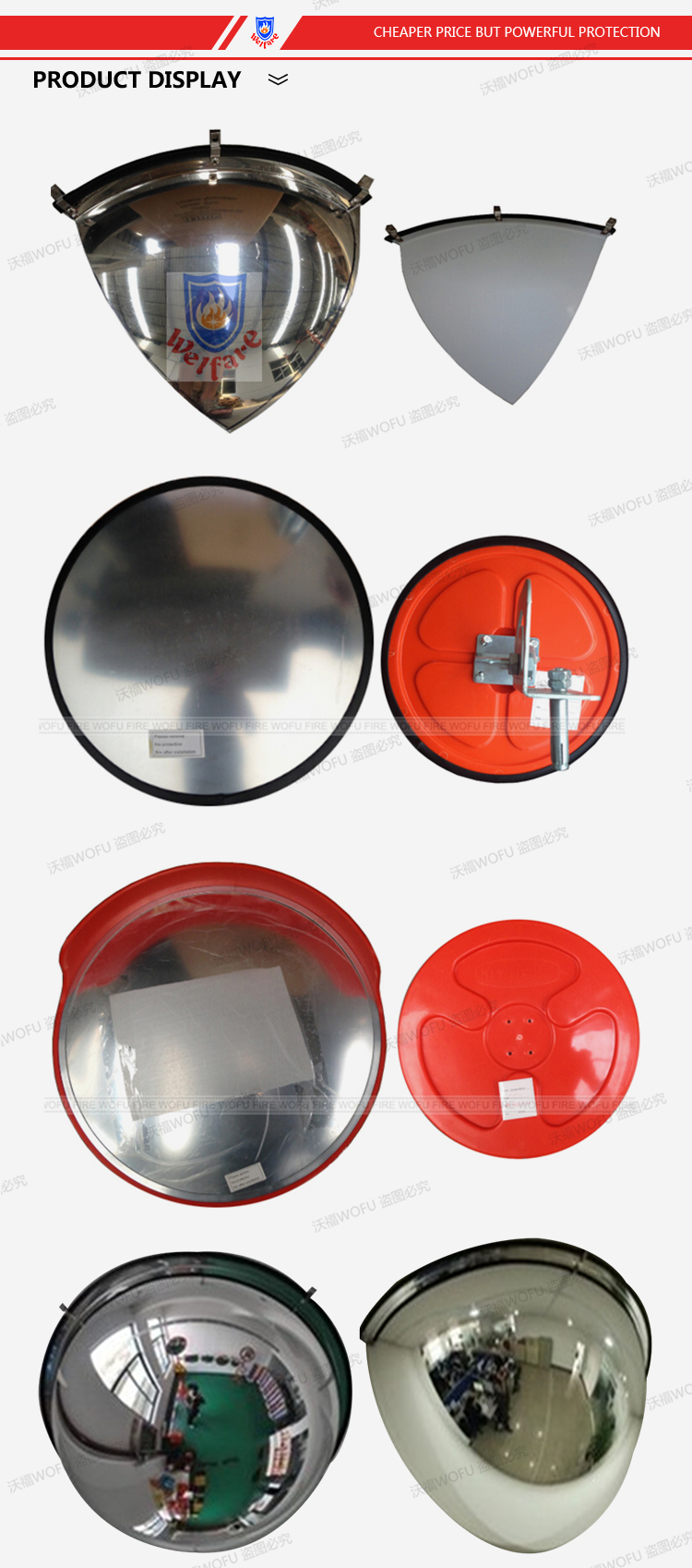 Quarter Dome 90 View Prevent Accident & Theft for Safety Convex Mirror