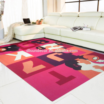 pink cartoon colorful number polyester rug mat