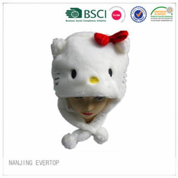 Chapeau d’hiver peluche filles Hello Kitty