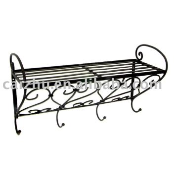 Iron Wall Shelf With Hooks