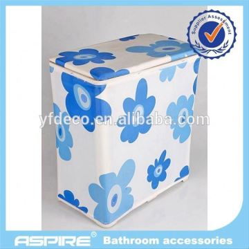 ottoman pp strap laundry hamper with pu leater lid