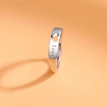 New Arrival Couple Ring: Hollow Heart Zircon Copper Open Pair for Men and Women