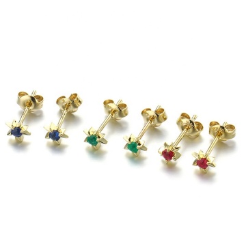 Luxury Nature Gemstone Solid Gold HYH 9k Stud Earrings Design