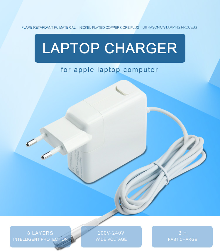 85W/L EU plug macbook wall adapter