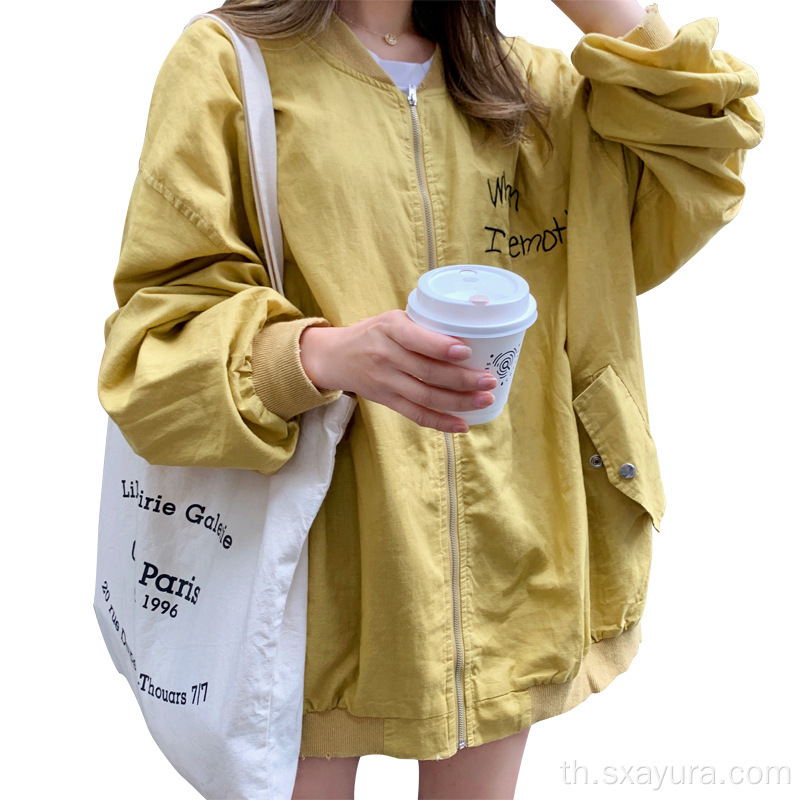 ขายด่วนเสื้อโค้ทผู้หญิงสีชมพูและสีเหลืองใหม่