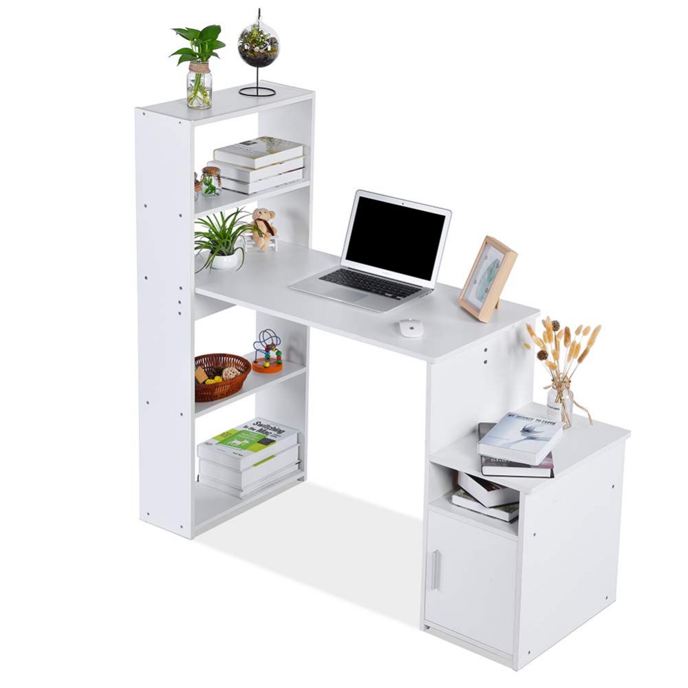 Wall Mounted Floating Desk Home Office Computer Desk with wooden Shelves