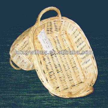 natual full buff oval wicker basket tray with handle(factory provide)