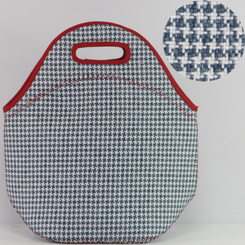 Houndstooth yeniden kullanılabilir ve katlanabilir neopren öğle çanta soğutucuları