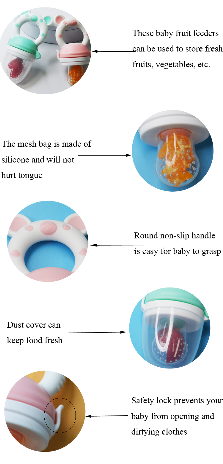 Feeding Safe Best Silicone Holder Fresh Nipple Juice Pacifier Nibbler Food Fruit Dummy Mesh Feeder For Babies