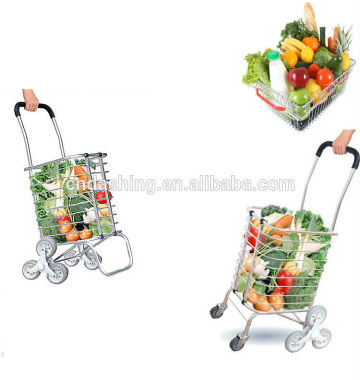 Folding aluminium basket trolley