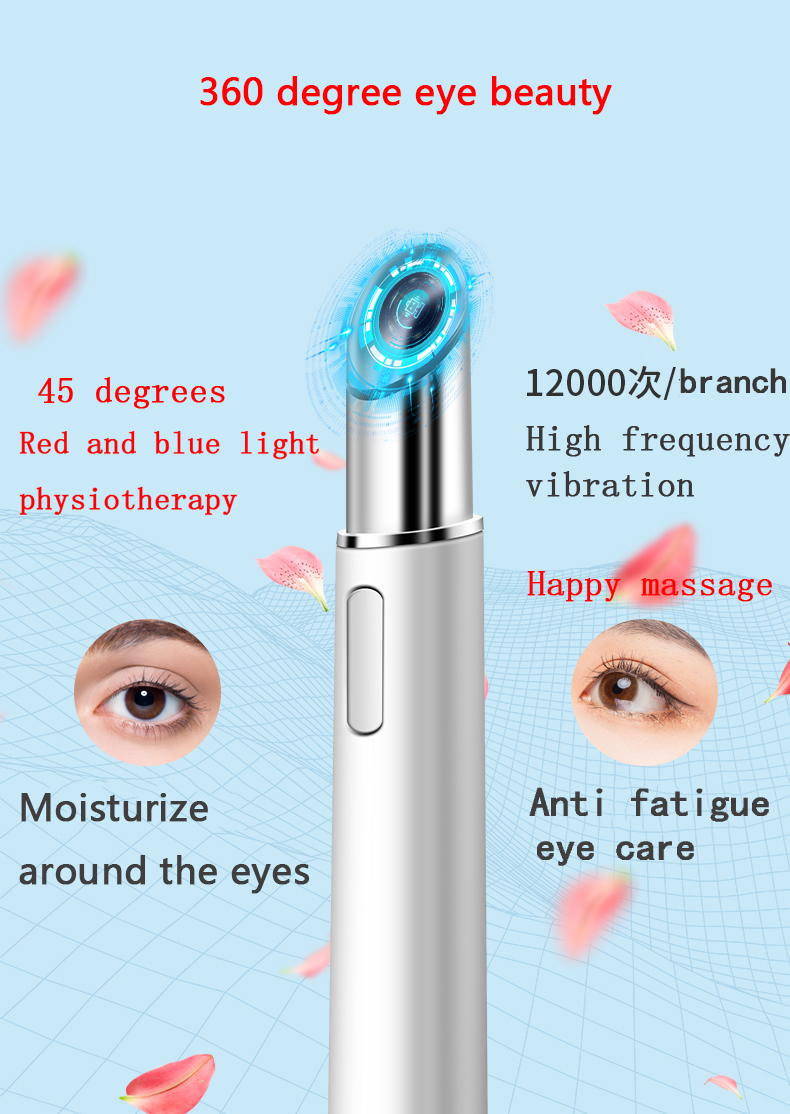 Γυναίκα οικιακή χρήση μικροβολία ματιών Massager Hot and Cold Eye Care Tool με LED Light Face και Eye Beauty Magic Wand