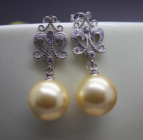 New Style Fashion 12MM Round Shell Pearl Earrings