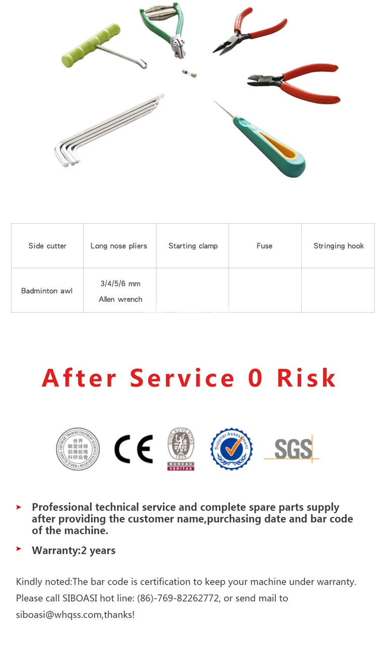 Factory siboasi manufactured S516 badminton racket strings stand stringing machine price
