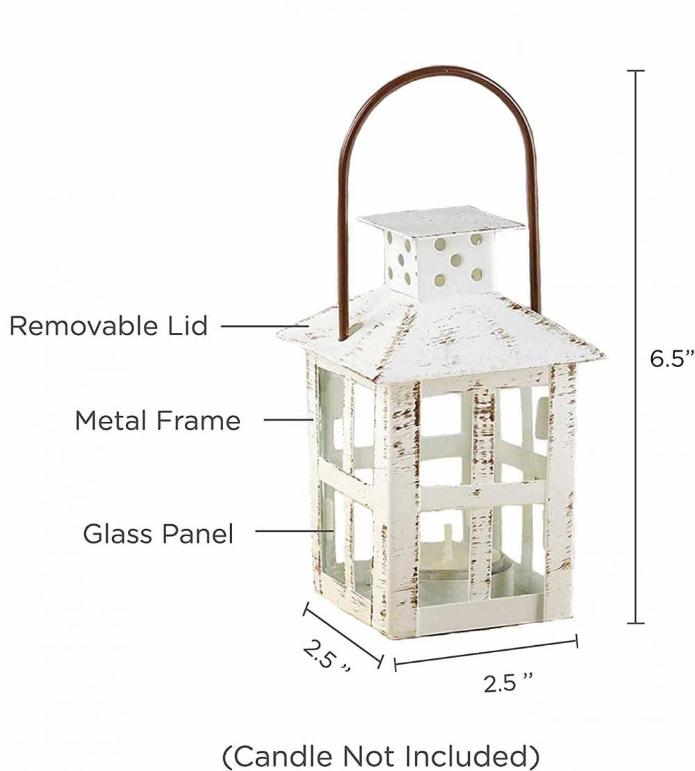 Witte metalen decoratieve hangende lantaarn