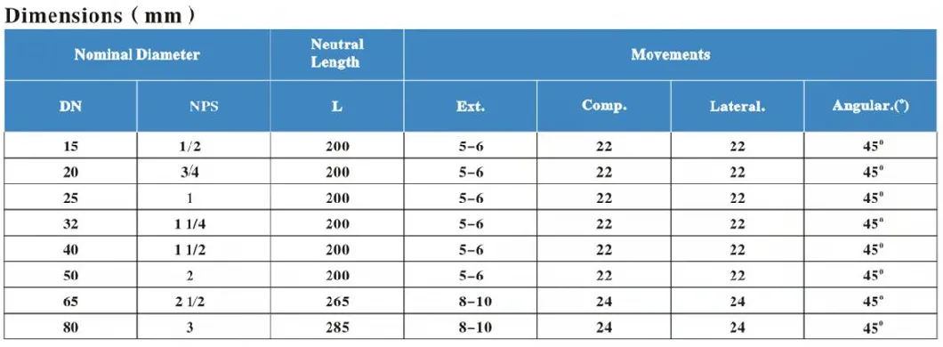 Threaded Rubber Expansion Joint Flanged Bsp/NPT