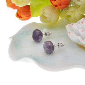 charm stud Natural gem Ball Earrings Amethyst Rose Quartz agate crystal jewelry suitable for women and girls