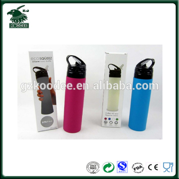 Hot selling silicone water bottle, foldable water bottle, silicone foldable water bottle