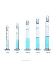 Medición del cilindro con tapón de vidrio con 10 ml