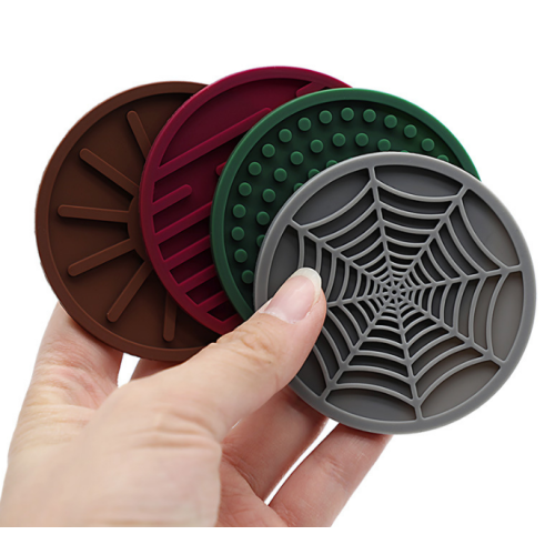 Round Spider Silicone Drink Coasters Rubber Place Mats