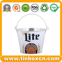 Galvanized Metal Tin Ice Bucket for Beer Wine Tin Pail