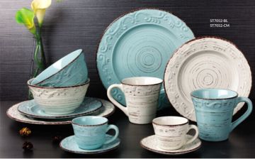 Hand-painted and Embossed Dinner Set 16PCS
