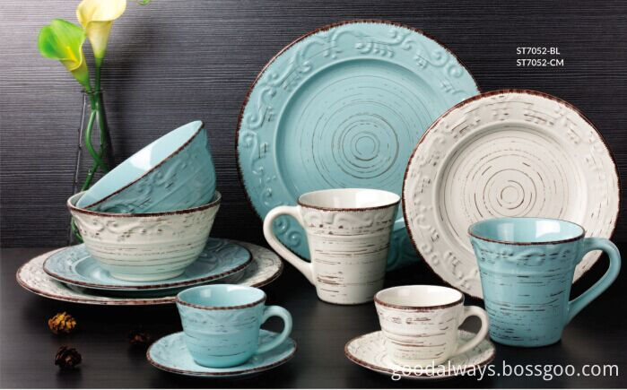 24PCS Hand-painted Stoneware Dinner Set