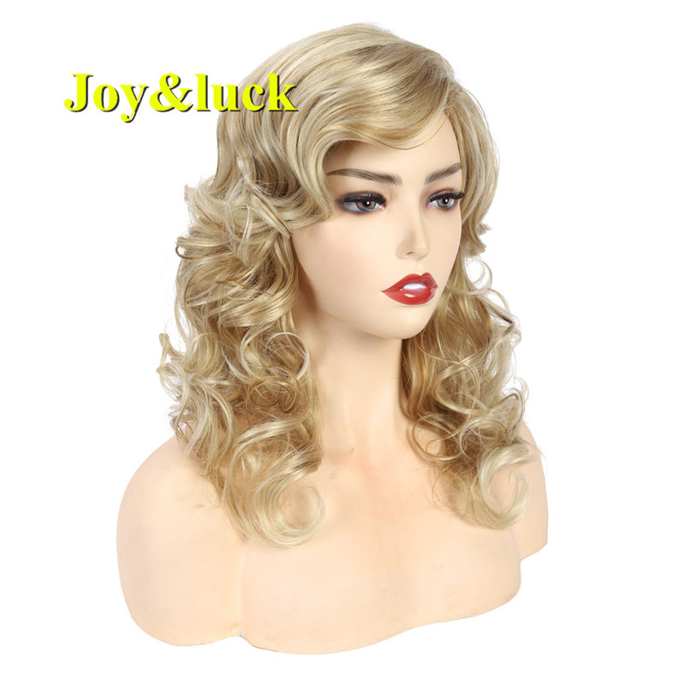 Wavy Hair Wholesale Wigs African Wigs for Black Women Cosplay Party Brown Ombre Blonde Long Curly Natural Synthetic Hair Wigs