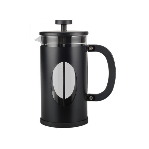 식품 GradeStainless Steel Black Frame Glass French Press