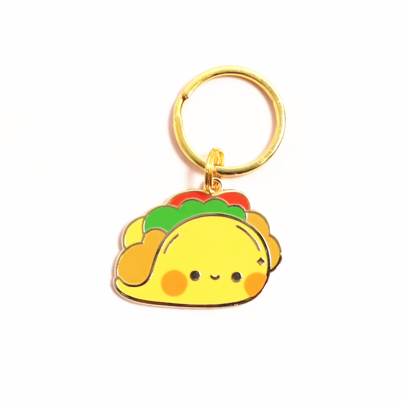 Cute Taco Dog Tag Keychain