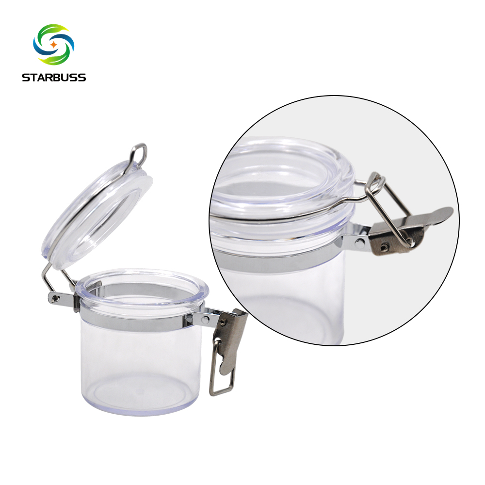 Transparent Acrylic Airtight Stash Jar 2.17 Inches Multi-Use Vacuum Seal Portable Storage Container for Tobacco Herbs