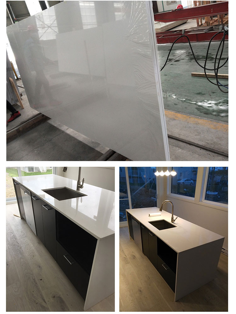 Modern clean wind pure white quartz stone countertop