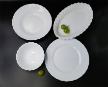 Sustainable White Opal Glassware Dish Dinner Sets