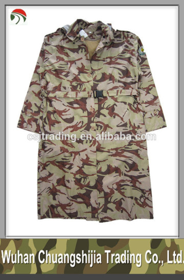 camouflage PVC military raincoat