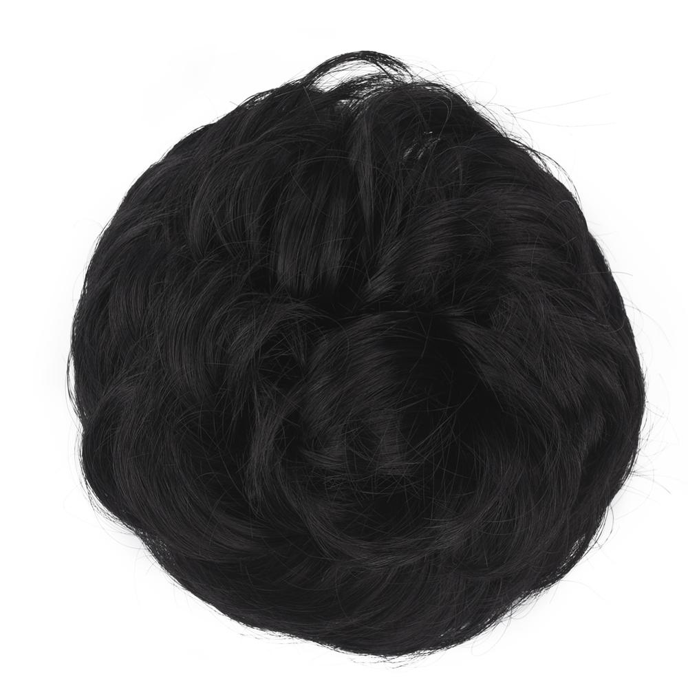 MYZYR Synthetic Curly Elastic Rubber Band Chignon Messy Bun Donut Hairpieces for Women and Kids Wrap On Ponytail Hair Extensions